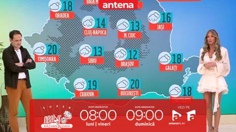Super Neatza, 10 octombrie 2025. Prognoza meteo cu Ramona Olaru: Cer mai mult noros şi ploi slabe în centrul şi nord-estul ţării