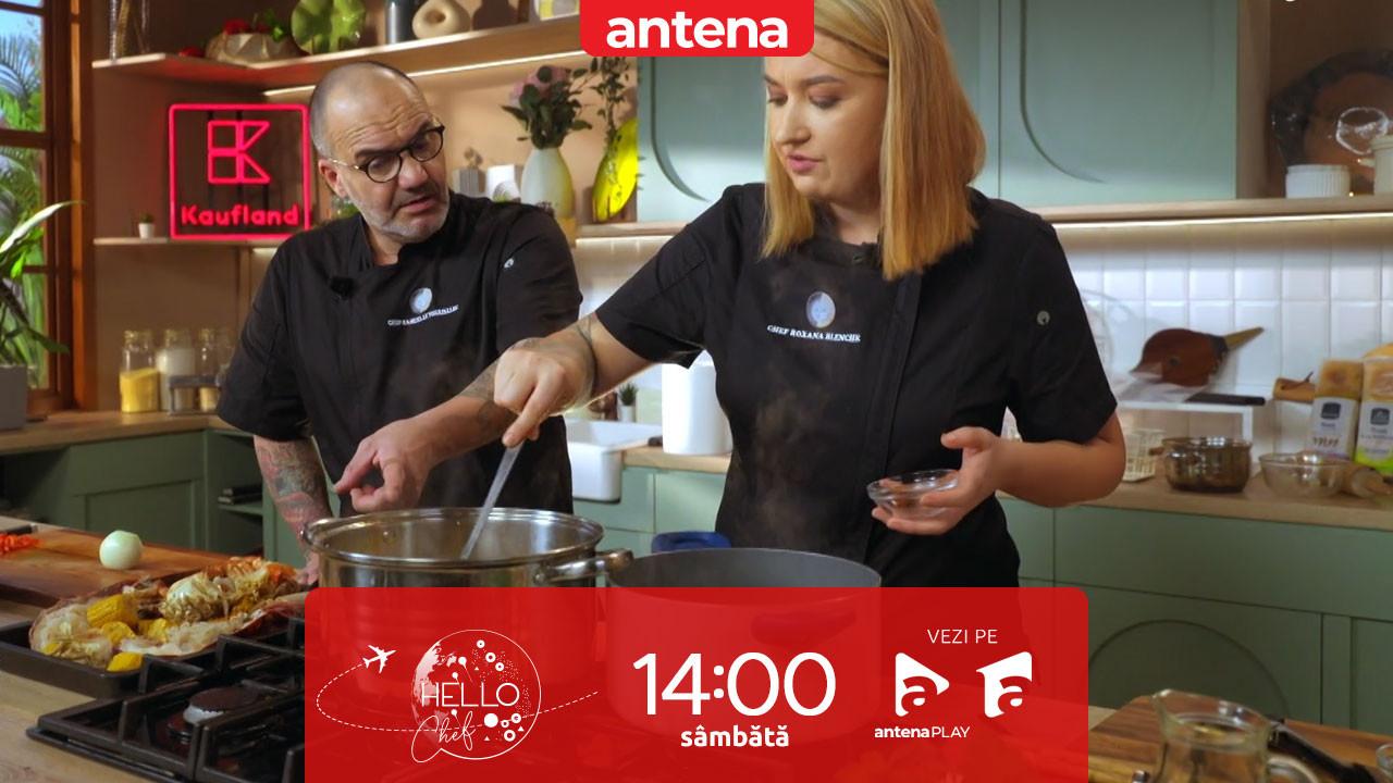 Hello Chef sezonul 10, 11 octombrie 2025. Chef Samuel și Roxana Blenche, o nouă provocare &icirc;n bucătărie! Ce rețete au de gătit pentru Erika Isac
