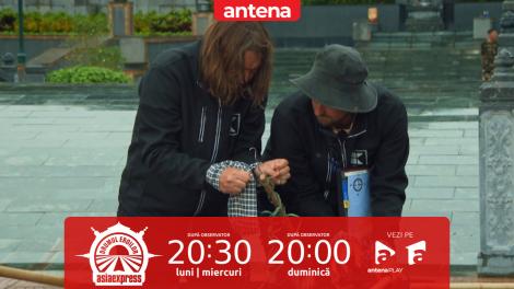 Asia Express, 14 octombrie 2025. O nouă probă de îndemânare a stabilit ordinea plecării în cursă! Concurenții au fost legați cu cătușe