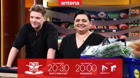 Chefi la cuțite | Sezonul 16, 25 noiembrie 2025. Cine sunt Sergiu Smerea și Emilia Răducanu. Concurenta a lucrat pentru Regina Angliei