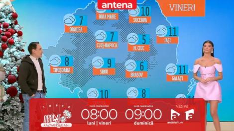 Super Neatza, 12 decembrie 2025. Prognoza meteo cu Ramona Olaru: Temperaturi cuprinse &icirc;ntre 5 și 11 grade