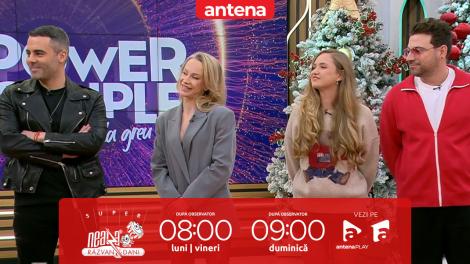 Super Neatza, 5 ianuarie 2026. Sandra Izbaşa & Răzvan Bănică şi Andrei Niculae & Claudia C&icirc;rjan, detalii din culisele Power Couple, sezonul 3