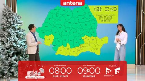 Super Neatza, 2 februarie 2026. Prognoza meteo cu Ramona Olaru: Ninsori, intensificări ale v&acirc;ntului şi temperaturi scăzute
