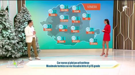 Super Neatza, 5 februarie 2026. Prognoza meteo cu Ramona Olaru: Maximele termice se vor &icirc;ncadra &icirc;ntre 4 şi 15 grade