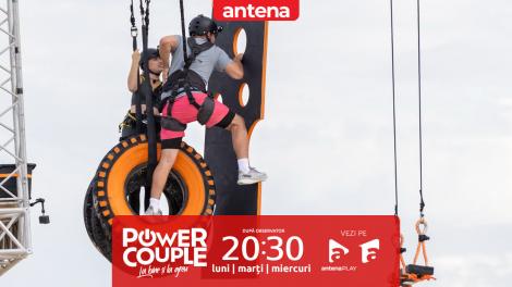 Power Couple Rom&acirc;nia, 11 februarie 2026. Andrei Niculae și Claudia C&icirc;rjan &icirc;și testează limitele la proba de cuplu: Nu pot să mă uit &icirc;n jos!