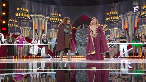Bătălie pe veselie. Vasile Muraru și Valentina Fătu, moment super comic inspirat din Game of Thrones