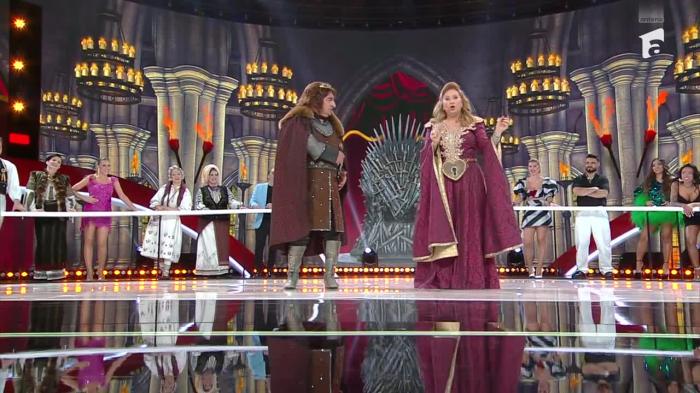 Bătălie pe veselie. Vasile Muraru și Valentina Fătu, moment super comic inspirat din Game of Thrones