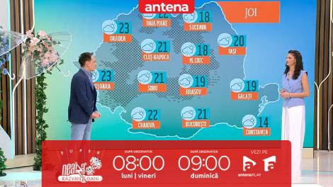 Super Neatza. Prognoza meteo cu Ramona Olaru: Vremea se &icirc;ncălzește &icirc;n toată țara, maxime de p&acirc;nă la 24 de grade