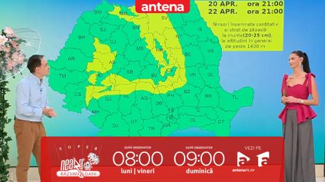 Super Neatza. Prognoza meteo cu Ramona Olaru: Maximele termice nu vor depăși 17 grade!