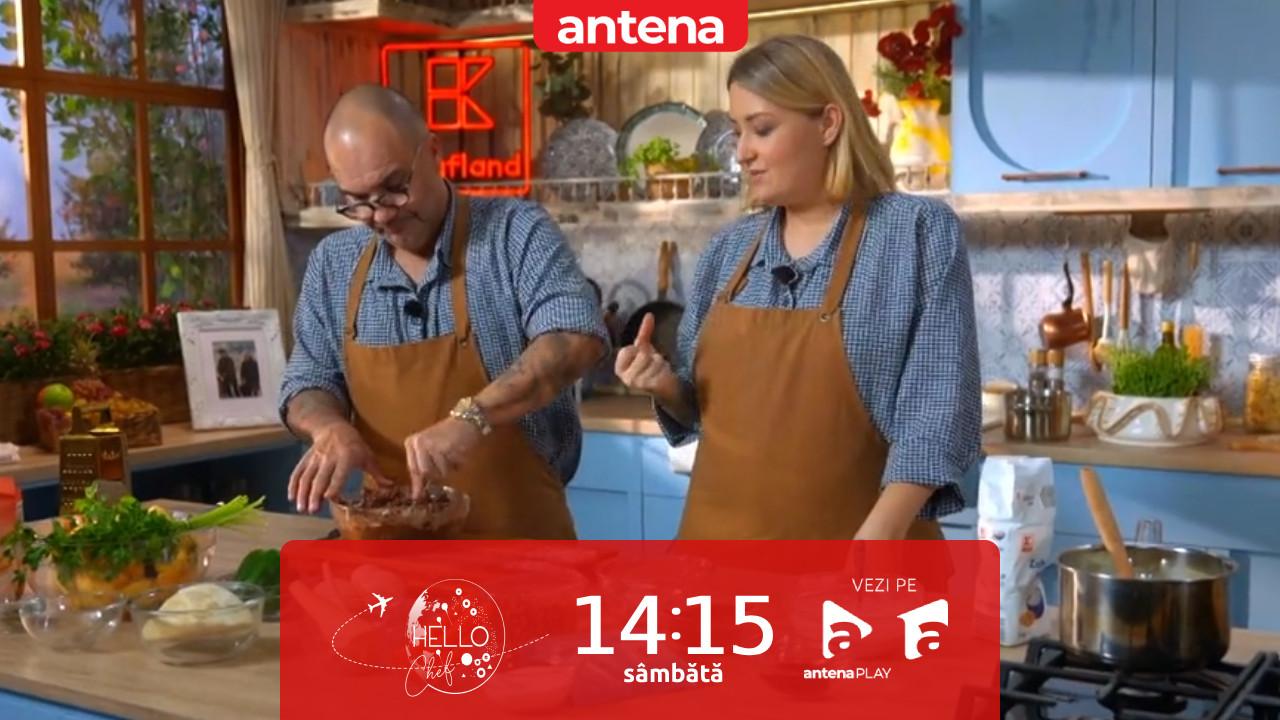Hello Chef sezonul 11, 2 mai 2026. Chef Samuel și Roxana Blenche, o nouă provocare &icirc;n bucătărie! Ce rețete au de gătit pentru Sorinel Puștiu