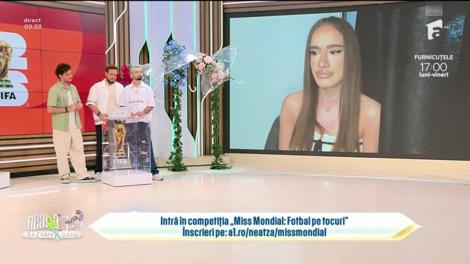 Super Neatza. Competiția "Miss Mondial: Fotbal pe tocuri". Emilia Purcărea, candidata zilei