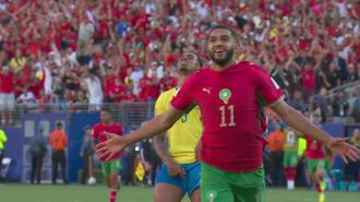 Ismael Saibari a deschis scorul cu un şut din marginea careului | Brazilia - Maroc