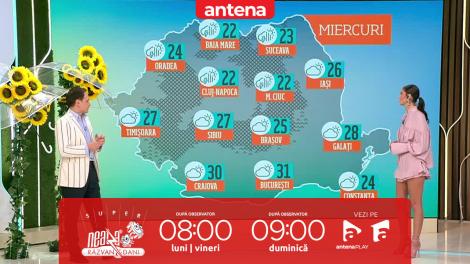 Super Neatza. Prognoza meteo cu Ramona Olaru: Cer variabil, cu &icirc;nnorări și precipitații la munte