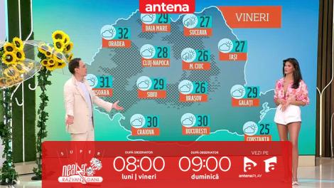 Super Neatza. Prognoza meteo cu Ramona Olaru: Vreme caldă, cu maxime de p&acirc;nă la 32 de grade