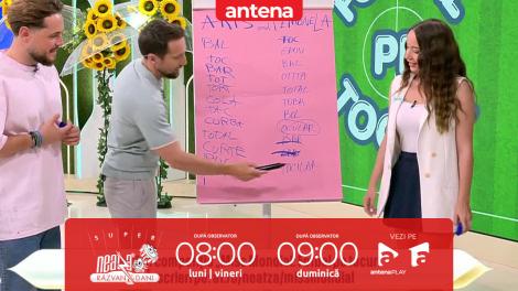 Super Neatza. Competiția &bdquo;Miss Mondial: Fotbal pe tocuri&rdquo;. Jocul cuvintelor cu semifinalistele Petronela și Maria