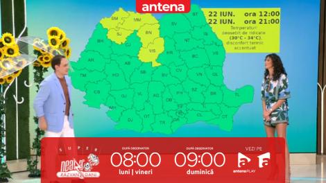 Super Neatza. Prognoza meteo cu Ramona Olaru: Ploi torențiale, vijelii și căderi de grindină
