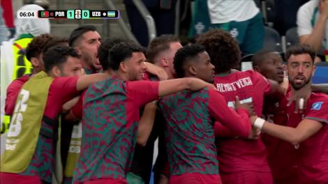 Cristiano Ronaldo deschide scorul cu un șut puternic (min. 6) | Portugalia - Uzbekistan