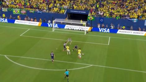 Gol Matheus Cunha! Finalizare precisă din careu, &icirc;n urma unei acțiuni excelente (min. 60) | Scoția - Brazilia