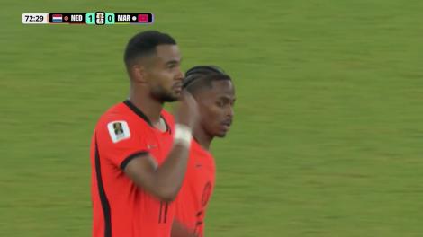 Cody Gakpo deschide scorul un șut puternic din 11 metri (min. 73)| Olanda - Maroc