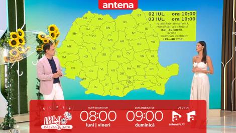 Super Neatza. Prognoza meteo cu Ramona Olaru: Ploi şi intensificări ale v&acirc;ntului &icirc;n toată țara