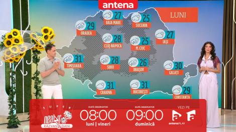 Super Neatza. Prognoza meteo cu Ramona Olaru: Vreme caldă, dar uşor instabilă