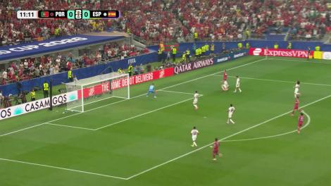 Cristiano Ronaldo a șutat puternic, dar Simon a prins (min. 12)| Portugalia - Spania