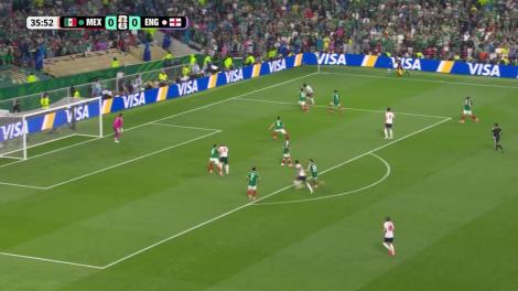 Jude Bellingham marchează cu capul după o centrare a lui Bukayo Saka (min. 36) | Mexic - Anglia