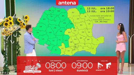 Super Neatza. Prognoza meteo cu Ramona Olaru: Maximele termice se vor &icirc;ncadra &icirc;ntre 19 şi 30 de grade