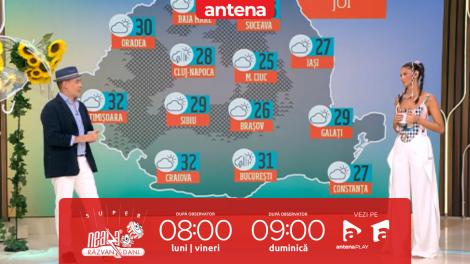 Super Neatza. Prognoza meteo cu Ramona Olaru: Ploi &icirc;n sudul și estul țării, dar și la munte