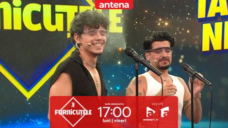 Furnicuțele 2026. Joc muzical. Emilian și Andrei Ursu, udați cu apă dacă greșesc versurile!