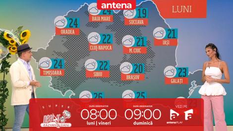 Super Neatza. Prognoza meteo cu Ramona Olaru: &Icirc;n nordul țării sunt așteptate &icirc;nnorări și precipitații