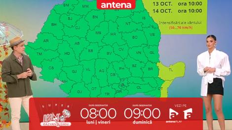 Super Neatza. Prognoza meteo cu Ramona Olaru: Intensificări ale v&acirc;ntului &icirc;n sud-estul țării!
