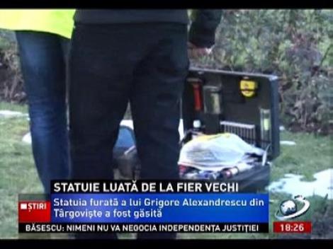 Statuia furată din centrul oraşului Târgovişte a fost găsită la un centru de fier vechi