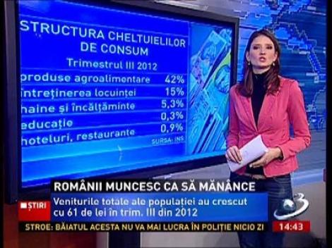 Românii muncesc ca să mănânce! Află aici pe ce îşi cheltuie banii