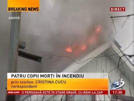 Patru copii au murit într-un incendiu, la Bacău