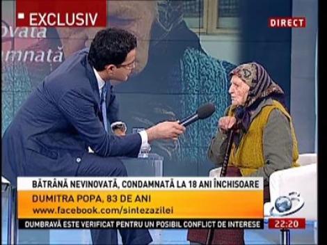 Sinteza Zilei: Dumitra Popa, cea mai bătrănâ condamantă din ţară îşi spune drama vieţii