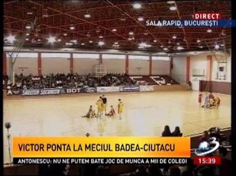 Victor Ponta la meciul de basket Mircea Badea-Victor Ciutacu