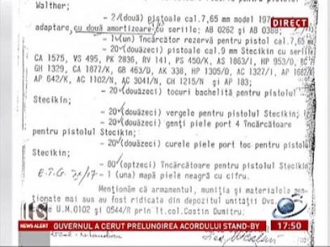 Secvenţial vă pune la dispoziţie  o listă de armamant scoasă din evidenţa autorităţilor române