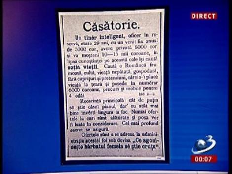 Mircea Badea: Vreau să vă arăt un anunţ matrimonial de pe undeva de la 1800