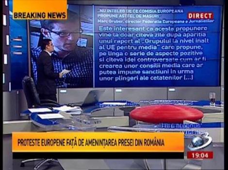 Proteste europene faţă de ameninţarea presei din România