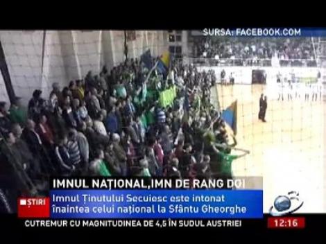 Imnul Naţional îgnorat! Imnul Ţinutului Secuiesc a ajuns să fie intonat la meciurile de la Sfântu Gheorghe din Campionatul României de Baschet