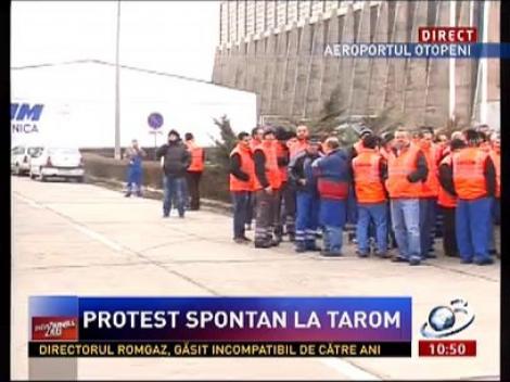 Imagini de la protestul spontan de la Tarom
