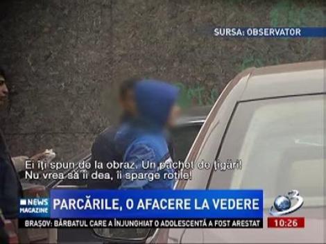 Şoferii din Bucureşti, şantajaţi de parcagii, sub ochii poliţiştilor