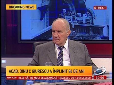 Antena 3 l-a sărbătorit în direct, pe academicianul Dinu C. Giurescu, la cei 86 de ani
