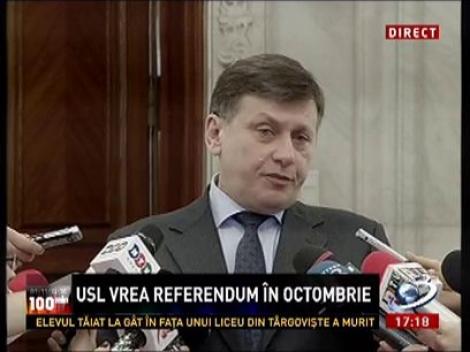 USL vrea referendum în octombrie! Ascultă aici declarațiile lui Crin Antonescu!
