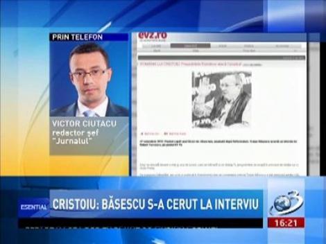 Victor Ciutacu: Văd că domnul Cristoiu are o problemă că președintele nu s-a invitat la emisiunea sa, ci la ăla micu'