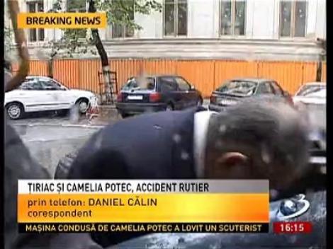 Ion Ţiriac şi Camelia Potec, implicaţi într-un accident rutier. Un scuterist a fost rănit