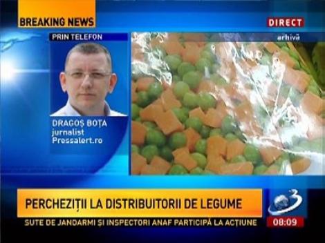 Evaziune fiscală de câteva milioane de euro. Sute de jandarmi fac percheziţii la distribuitorii de legume şi fructe