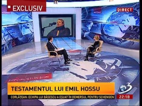 Emil Hossu, în studioul de la "Sinteza Zilei" în urmă cu un an