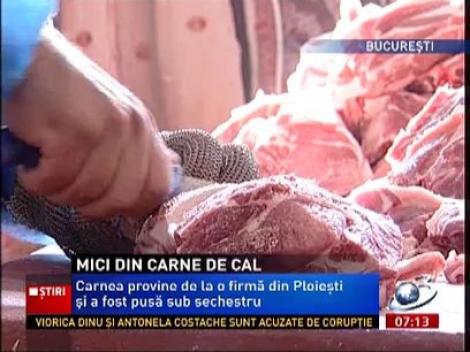 Isteria cărnii de cal continuă! Peste 200 de kilograme de carne de mici, confiscate dintr-un hipermarket din Capitală